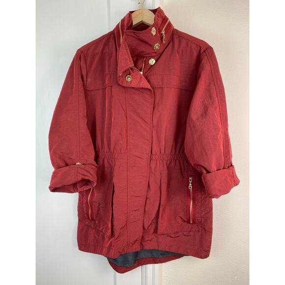 The Fillmore Women L Burgundy Nylon Full Zip Hooded Anorak Jacket - Picture 4 of 9